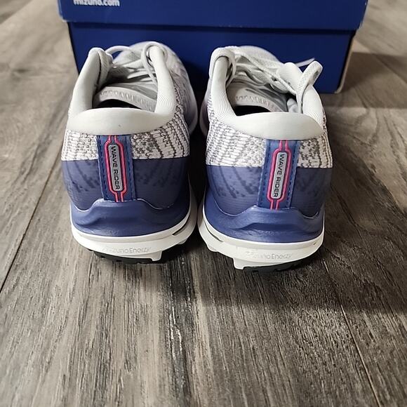 Mizuno Women s Wave Rider 24 Waveknit Running Shoe - Lunar Rock White 6 - Picture 3 of 10